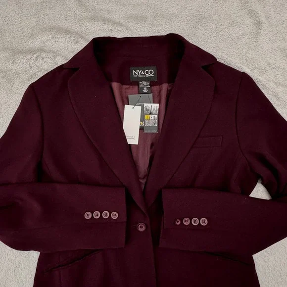 New York & Company Burgundy Blazer – Size 12 – NWT - Picture 2 of 12